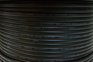 4000 mtrs/13,120 ft 2 Fiber 900um Puffer SM SMF28 Ultra Dry Flat Drop PE Black - Bild 1 von 3