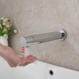 Bathroom Chrome Brass Mixer Faucet Automatic Sensor Touch Tub Wall Mounted Taps - Picture 1 of 12