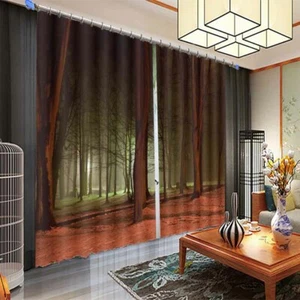 Great Bare Pole Woods 3D Blockout Photo Print Curtain Fabric Curtains Window - Foto 1 di 10