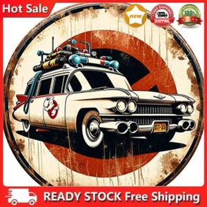 Vintage Metall Ghostbusters Blechschild rund Eisen Malerei Wand Bar Dekor 30x30c - Picture 1 of 9
