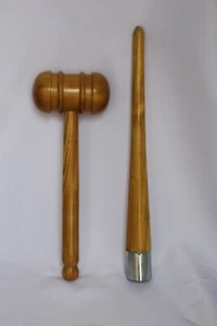Cricketschläger Hammer Klopfer & Griff Kegel Set abgerundeter Holzkopf - Bild 1 von 11