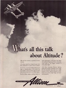 Print Ad Allison Aircraft Engine 1942 WW2 Army Plane Full Page 10.5"x13.5" - Picture 1 of 1