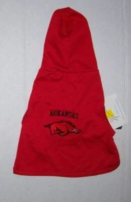 Camisa con capucha para perro Razorbacks de la Universidad de Arkansas S ropa universitaria con licencia Foto 1 de 2