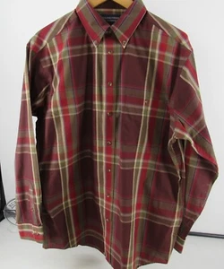 Roundtree & Yorke MENS L Wrinkle Free Button Plaid Shirt - NWT - Picture 1 of 8