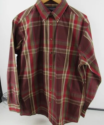Roundtree & Yorke MENS L Wrinkle Free Button Plaid Shirt - NWT - Image 1 of 4