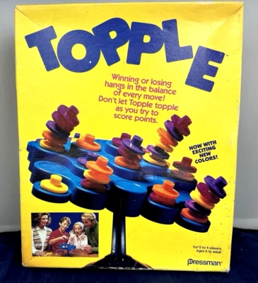 Vintage Topple 1999 Board Game  Pressman Balancing Game MISSING INSTRUCTIONS - Image 1 of 4