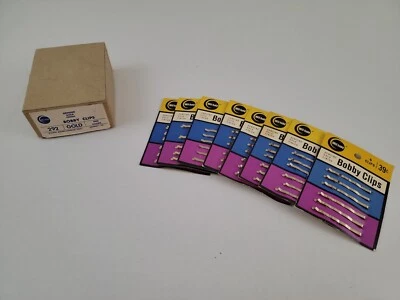 Alfileres Bobby Wil-Hold vintage acabado dorado no. 292 - 20 Paquetes de 6 - 120 Total Foto 1 de 4