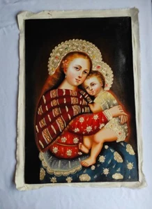 Madonna and Child, Catholic art, Cuzco school, Original painting, Hand painted - Picture 1 of 5