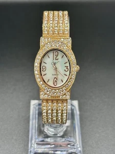 Working Waltham Ladies Watch Cuff Band Gold Tone Diamond Theme WA461L S3 - Picture 1 of 10