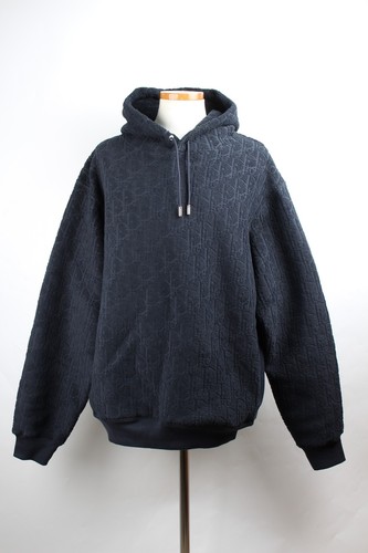 Felpa con cappuccio Dior Oblique Terry blu navy L 73892447