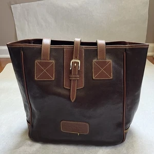 Vintage Dooney & Bourke AWL Beuteltasche Tasche braun Schultergriff Handtasche Schnalle Freizeit - Bild 1 von 20