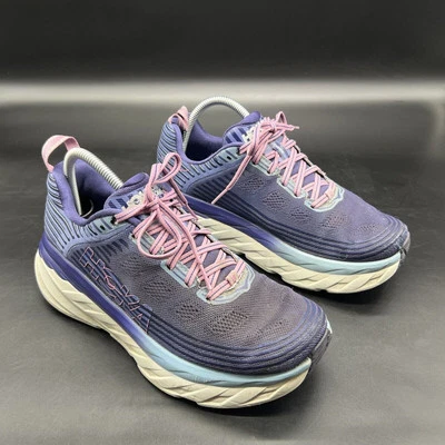 Hoka Bondi 6 Womens Sz 9.5D Purple Pink Athletic Running Comfort Walking Shoes - Image 1 of 4