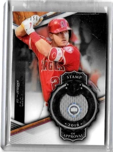 MIKE TROUT 2018 TOPPS TRIBUTE STAMP OF APPROVAL GAME USED JERSEY#/150 - Picture 1 of 1