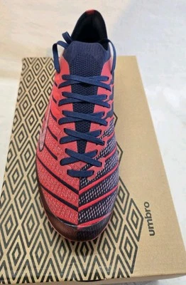 Umbro Velocita Elixir Pro FG Soccer Cleats Men's 10.5 Shoes Rococco Red Blue New - Image 1 of 4