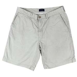 Polo Ralph Lauren Beige Flat Front Classic Cotton Shorts Men's Size 34 - Picture 1 of 14