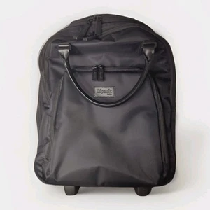 Lipault Paris 2 Wheel Rolling Briefcase Laptop Bag Retractable Handle Black  - Picture 1 of 15