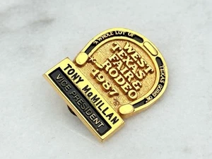 Vintage West Texas Fair And Rodeo Committee Badge Pin 1987 - Picture 1 of 3