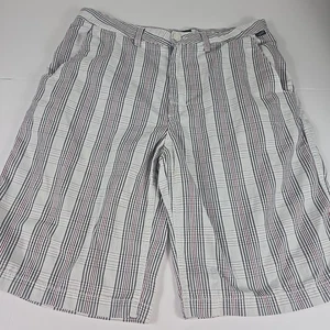 Men's Vans Plaid Gray Striped Skater / Board Shorts...Size 36 70% Cotton - Picture 1 of 8
