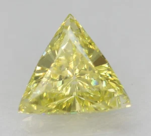 0.16 Carat Canary Yellow VVS1 Triangle Natural Enhanced Loose Diamond 3.98X3.96m - Picture 1 of 1