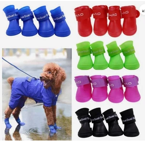 Pet Waterproof Rain Shoes Anti-Slip Rubber Boot For Dog Cat Rain Shoes - Picture 1 of 3