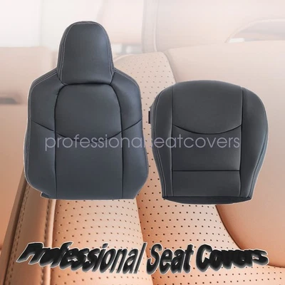 Fits 2009-2014 Mazda MX-5 Miata Passenger Bottom & Top Leather Seat Cover Black - Image 1 of 4