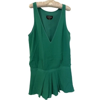 Vestido Bebe para mujer XXS verde azulado seda cintura caída cuello en V túnica plisada forrada boho hada Foto 1 de 4