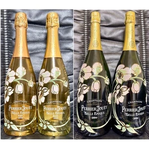 BELLE EPOQUE PERRIER-JOUET ROSE set di 2 bottiglie vuote GIAPPONE USATE - Foto 1 di 35