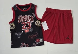 Boys NIKE AIR JORDAN Shirt & Shorts 2 Piece Graphic Logo Set Size 7: NWT - Picture 1 of 7