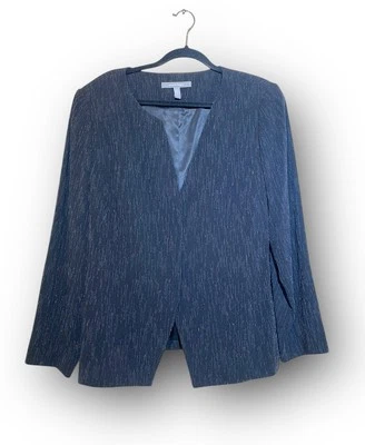 Ellen Tracy Black Pinstripe Blazer Size 16 (22”x26”) - Image 1 of 4