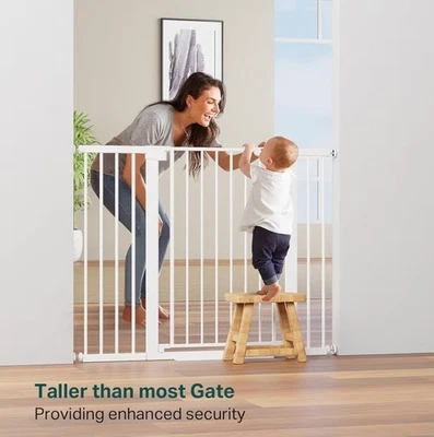 Baby Gate for Stairs Closes Pressure Mounted Safety Gate New - Image 1 of 4