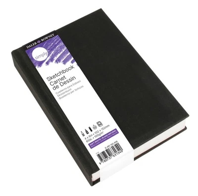 Daler-Rowney Simply Sketchbook - 4in x 6in Hardbound Sketchbook - 110-Page Black - Image 1 of 3