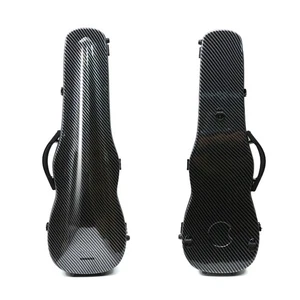 Custodia per violino nera 4/4 full size custodia rigida in fibra di carbonio con cinghie posteriori - Foto 1 di 17