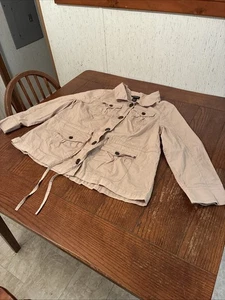 Lane Bryant Safari Jacket Size 20 Long Sleeve Beige Button Front - Picture 1 of 9