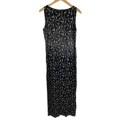 VTG 90s R Wear RAMPAGE Long Gown Maxi Dress Embroidered Leaves 9 Whimsigoth USA - Image 1 of 4