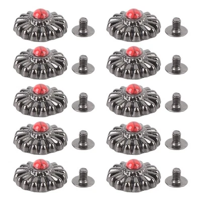 10 Sets Fabric Button And Screw 16.5mm Flower Gunmetal Buttons 4.5mm Crosse Kit - Image 1 of 4