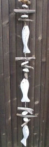 Treibholzhänger Fisch Girlande Treibholz Strandgut weiss, maritim 0 € Versand - Bild 1 von 1