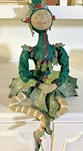 Joe Spencer Holly Sprite bambola fiori di Natale 18” tradizioni raccolte arte popolare - Foto 1 di 7