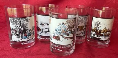 Currier & Ives Collectible Glasses From Arby’s 1978/1981 Set of 5 (12oz) - Image 1 of 4