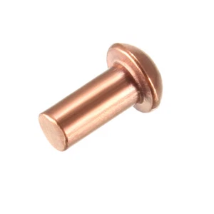 100Pcs 1/8"x15/64" Round Head Copper Solid Rivets Fastener - Picture 1 of 3