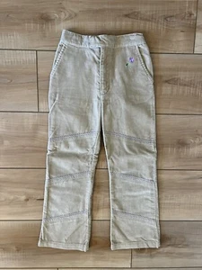 Vintage McKids Y2K Girls Khaki Tan Flowered Corduroy Pants Size 5 Youth Kids - Picture 1 of 9