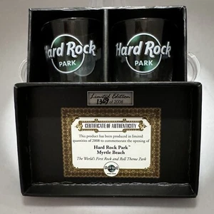 Ltd Edition Hard Rock Park Myrtle Beach Shot Glass Set Certificate Authenticity - Picture 1 of 14