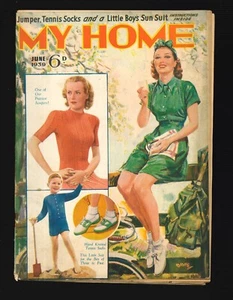 My Home June 1939 Vintage Women’s Magazine Knitting Patterns Sewing Cookery - Picture 1 of 1