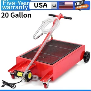 20 Gallon Electric Oil Drain Pan with 110V Pump & 8Ft Hose Low Profile Truck Car - Picture 1 of 8