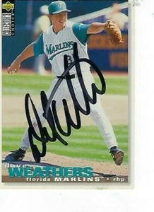 DAVE WEATHERS FIRMADO 1995 UPERFDECK ELECCIÓN DE COLECCIONISTA #307 FLORIDA MARLINS - Imagen 1 de 1