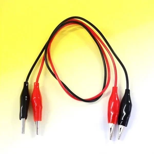 1x Rojo y 1x Negro PVC Aislado 480mm Cocodrilo Plomo Clip Paquete - Imagen 1 de 1