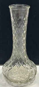 Vintage Hoosier Glass Co. 9" geschliffene kristallklare Knospenvase 4085/Made in USA - Bild 1 von 11