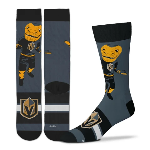 New! Vegas Golden Knights Chance Mascot Madness Socks One Size Fits Most Cover