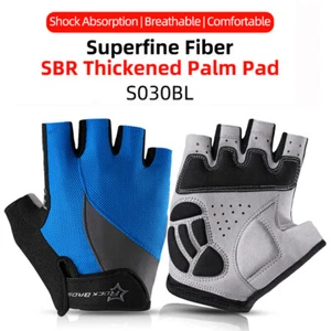 ROCKBROS Bicycle Gel Pad Gloves Non-Slip Breathable Cycling Half Finger Gloves - Picture 1 of 8