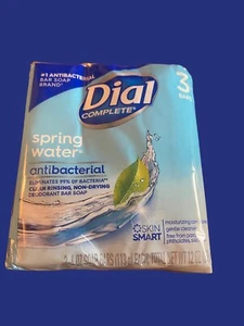 Dial Bar Soap 3 Bars Spring Water Antibacterial Moisturizing Non- Drying - Picture 1 of 1