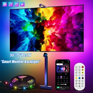 55-75" TV Backlight With Camera RGBIC LED Fish-eye Strip Light Sync App Room AU - Picture 1 of 16
